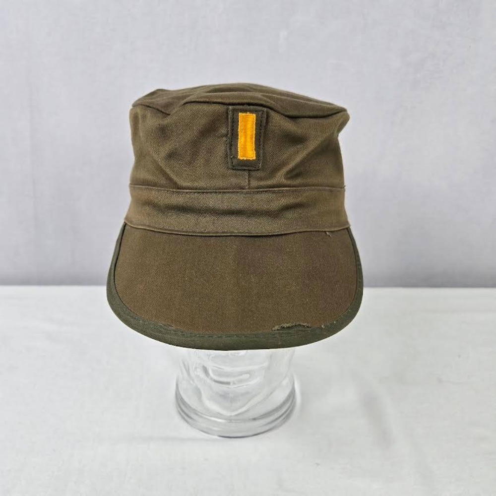 VTG‎ US Army 2ND LT Green Mutex Military War Cap Size 6 3/4 Hat